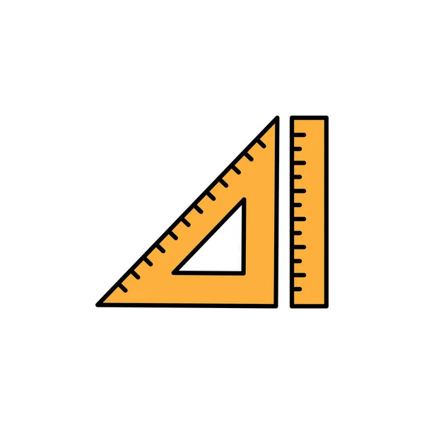 Cetvel Simgesi Logo Tasarım Şablonu Izole Edilmiş Vektör Illüstrasyonu — Stok Vektör