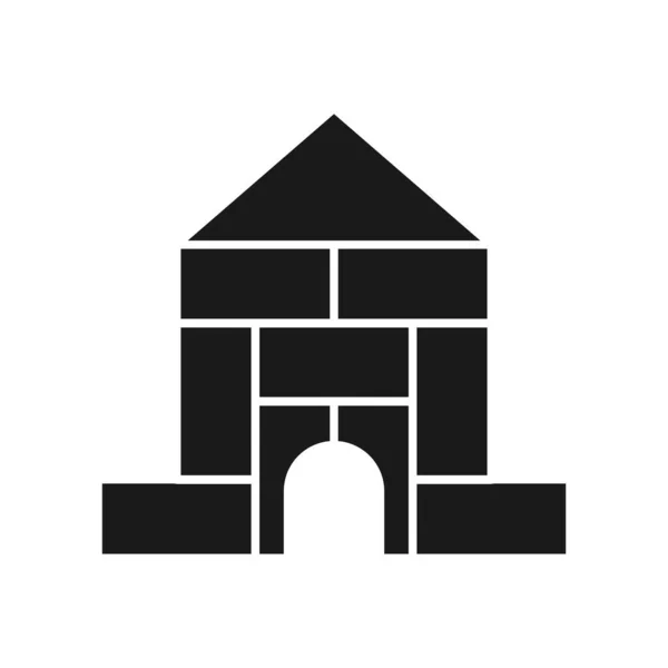 Casa Blocos Ícone Logotipo Design Modelo Vetor Isolado Ilustração —  Vetores de Stock