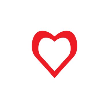 Kalp simgesi logosu tasarım şablonu izole edilmiş çizim