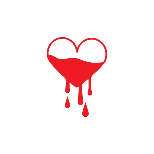 Srdce Krev Ikona Logo Design Šablona Vektor Izolované Ilustrace — Stockový vektor