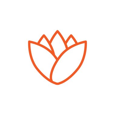 Çiçek bitkisi simgesi logo tasarım şablonu izole edildi