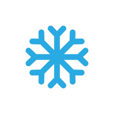 Kar Tanesi kış ikonu tasarım şablonu izole edilmiş çizim