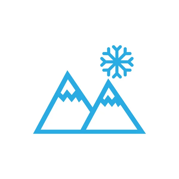 Winter Berg Pictogram Ontwerp Template Vector Geïsoleerde Illustratie — Stockvector