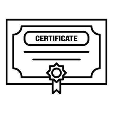 Sertifika simgesi tasarımı Clipart vektörü izole çizimi