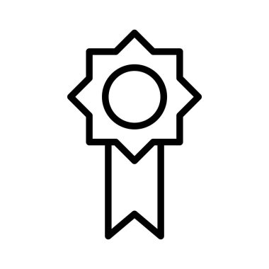 Ödül çizgisi simgesi tasarımı Clipart vektör izole illüstrasyonu