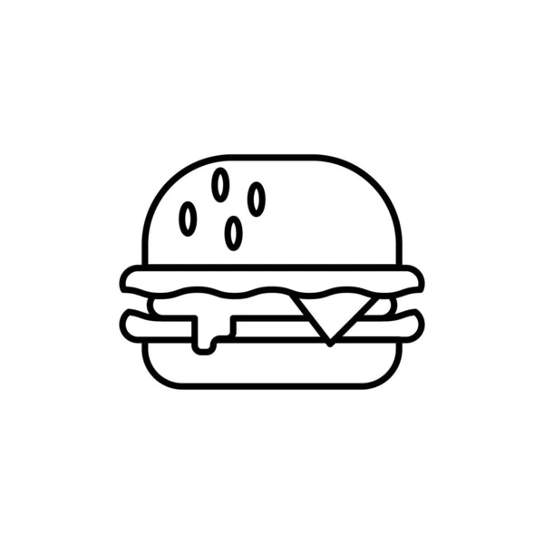 Burger Ikon Vonal Tervezés Vektor Illusztráció Elszigetelt — Stock Vector