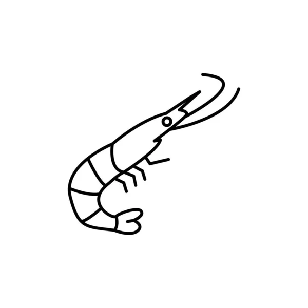 Shrimp Icon Line Design Vector Illustration Isolated — Stock Vector