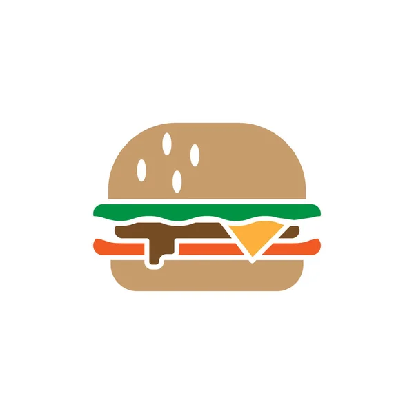 Burger Simgesi Tasarımı Clipart Vektör Çizimi Izole Edildi — Stok Vektör