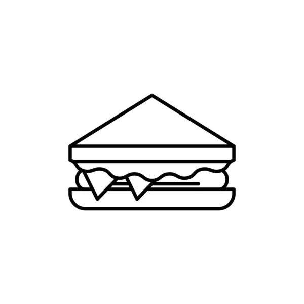 Sandwich Ikon Linje Design Mall Vektor Isolerad Illustration — Stock vektor