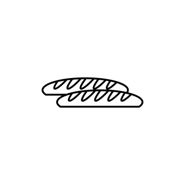 Bread Ikona Linia Projektowa Szablon Wektor Izolowane Ilustracja — Wektor stockowy