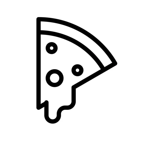 Pizza Ikon Vonal Tervezés Sablon Vektor Elszigetelt Illusztráció — Stock Vector