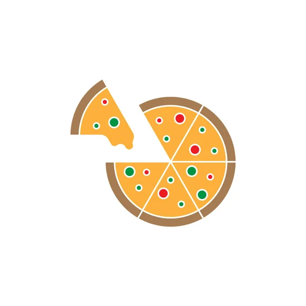 Pizza Ikon Design Sablon Vektor Elszigetelt Illusztráció — Stock Vector