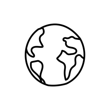 Dünya eliyle çizilmiş ana hatlı klişe çizimi