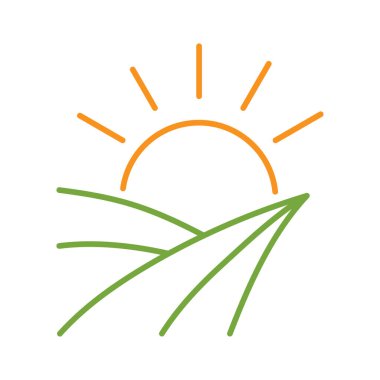 Landscape sun outline icon design template illustration isolated