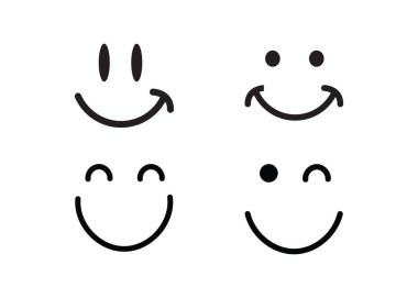 Smile emoji icon design template isolated