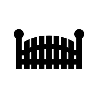 Wooden fence icon design clip art illustration