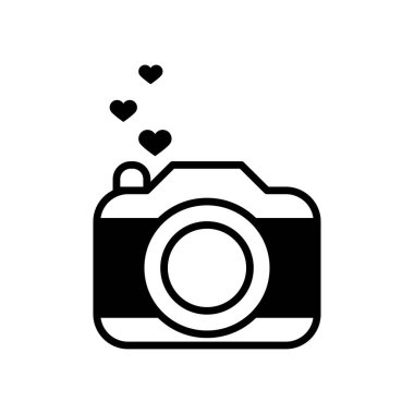 Wedding photography icon silhouette clipart illustration vector template