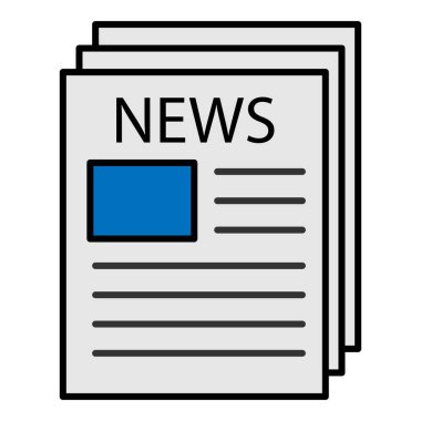 Newspaper icon clipart illustration design