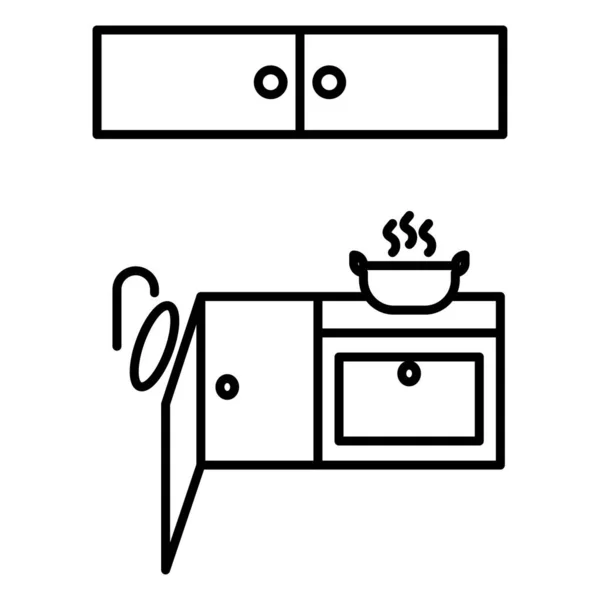 Mutfak Simgesi Clipart Illüstrasyon Tasarımı — Stok Vektör