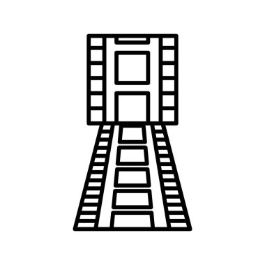 Film strip simge çizgisi tasarım şablonu