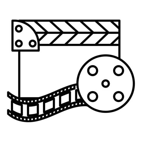 Modèle Conception Ligne Icône Bobine Film — Image vectorielle