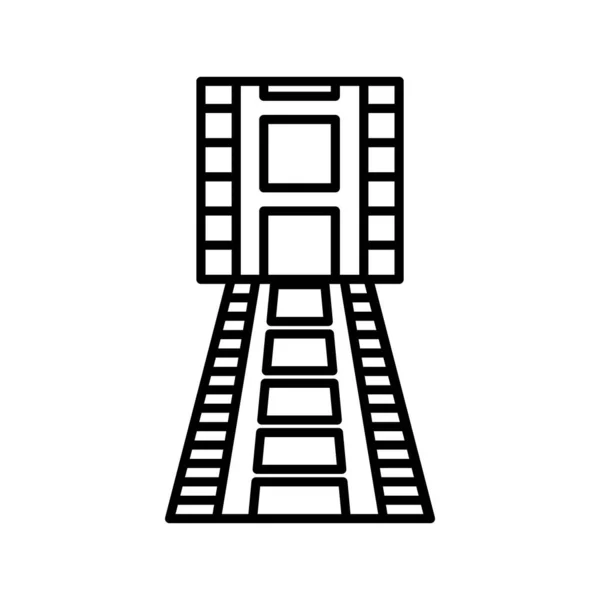 Filmstrip Pictogram Lijn Ontwerp Template — Stockvector