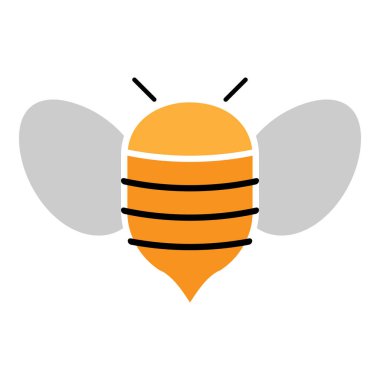 Arı logosu tasarım şablonu çizimi izole edildi