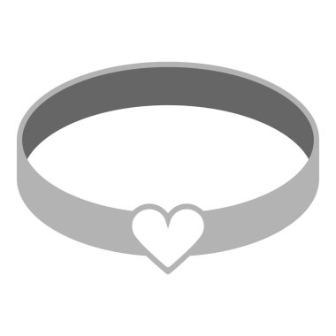 Kalp şekli halka ikonu tasarım şablonu çizimi izole