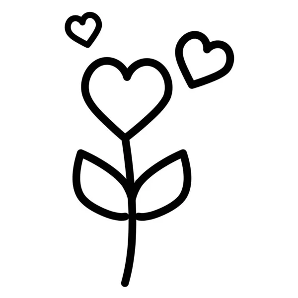 Heart Flower Icon Design Template Illustration Isolated — Stock Vector