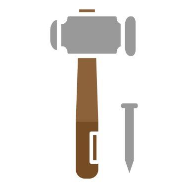 Çekiç simgesi tasarım şablonu izole illüstrasyon