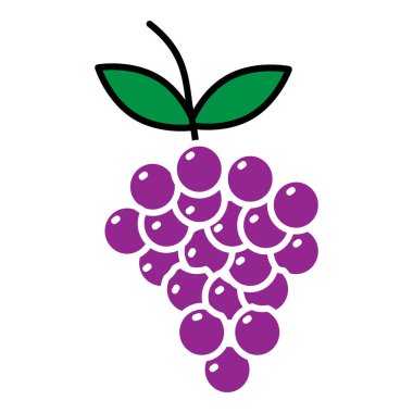 Üzüm simgesi klip tasarımı şablonu izole illüstrasyon