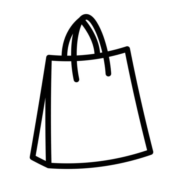 ショッピングバッグアイコンラインデザインテンプレート絶縁イラスト — ストックベクタ