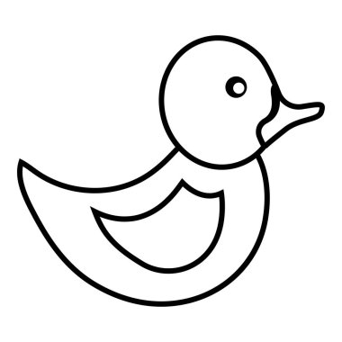Lastik ördek simgesi tasarım şablonu çizimi izole edildi