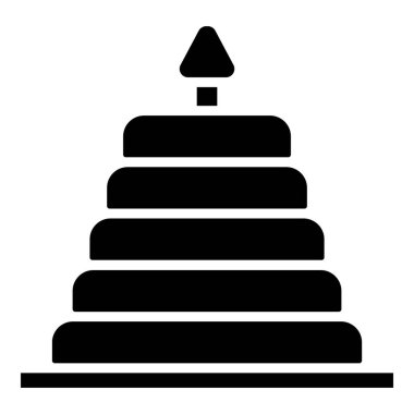 Piramit oyuncak ikonu tasarım şablonu çizimi izole edildi