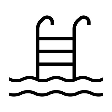Havuz merdiveni simgesi tasarım şablonu izole edildi
