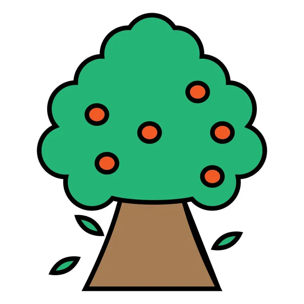 Ícone Árvore Pêssego Clipart Design Ilustração Isolada — Vetor de Stock