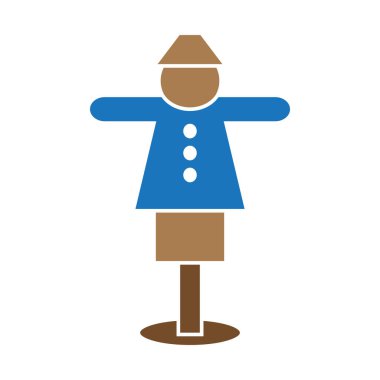 Korkuluk simgesi klip tasarım şablonu izole edildi