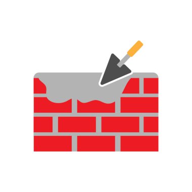 Wall construction icon clipart design template isolated