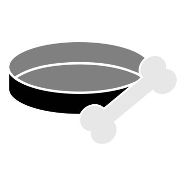 Pet food plate icon silhouette design illustration isolated