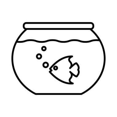 Aquarium bowl icon line design illustration isolated