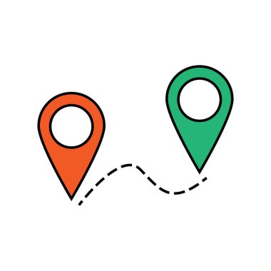 Pin haritası ikon tasarım şablonu izole edilmiş Clipart