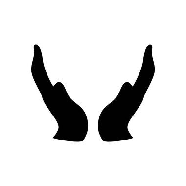 İki el simgesi klip tasarım şablonu izole edildi