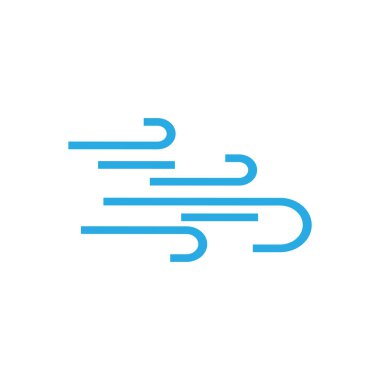 Rüzgar simgesi tasarım şablonu vektör izole çizimi