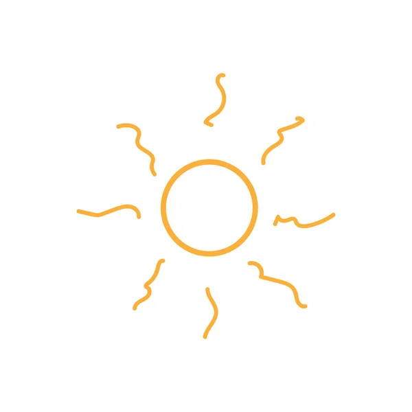 Sun Line Icon Design Template Vector Isolated Illustration — Stock Vector