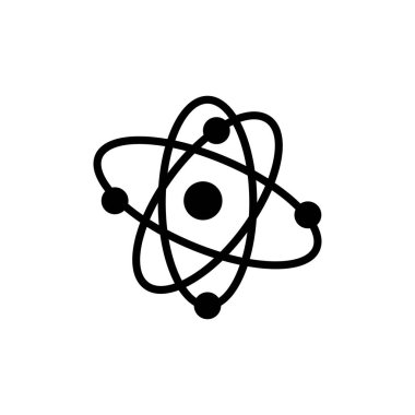 Atom simgesi çizgi tasarım şablonu izole edildi
