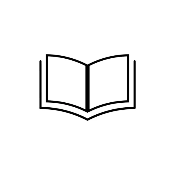 Abrir Libro Icono Línea Diseño Plantilla Vector Aislado — Vector de stock