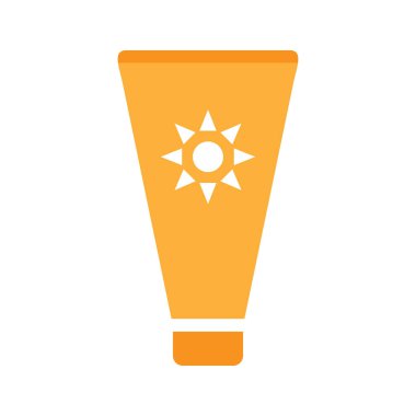 Güneş kremi ikonu tasarım şablonu izole çizimi