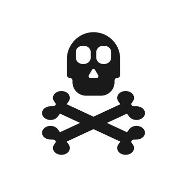 Zehirli işaret simgesi tasarımı siluet şablonu izole illüstrasyon