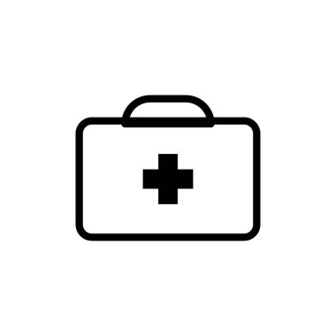 İlk yardım kiti simgesi çizgi tasarım şablonu izole illüstrasyon