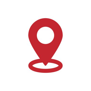 Pin haritası siluet şablonu izole illüstrasyon